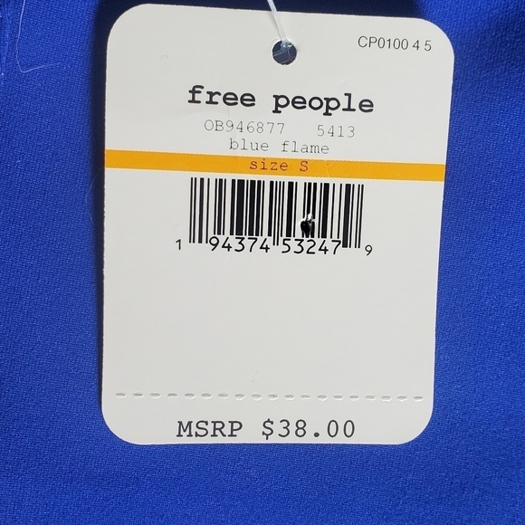 Free people  sz small.  Flame blue. Intimately nina bandeau tube top .NWT - Picture 2 of 4